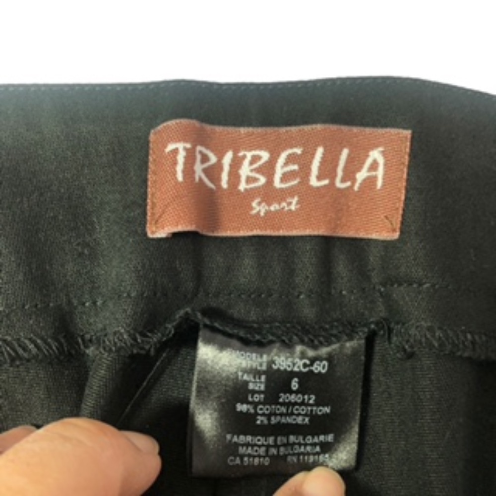 NWT Tribella Front Zip Straight Leg Buttonhole Front Pockets Black Pants Size 6 - Picture 4 of 8